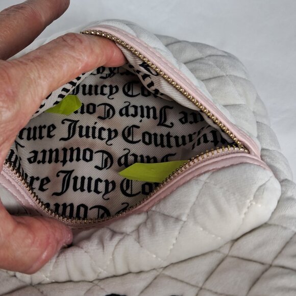 Juicy Couture Royal Moment Pink Cream Soft Velvet Backpack Purse Bag - Picture 10 of 16